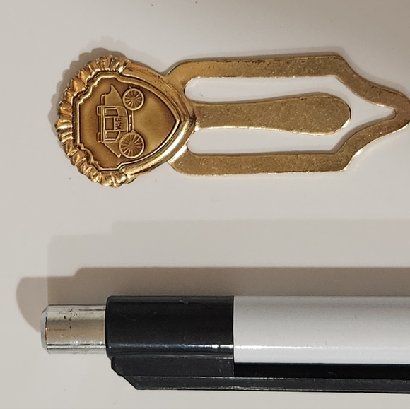 Vintage Brass "BOOK PAGE MARKER" or Money Clip - Stagecoach Design - Picture 4 of 4